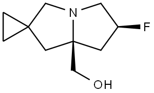 (2S,8S)-2-fluorospiro[2,3,5,7-tetrahydro-1H-pyrrolizine-6,1'-cyclopropane]-8-yl]methanol Struktur