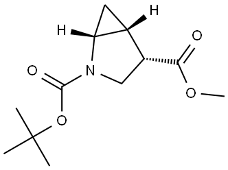 O2-tert-butyl O4-methyl (1R,4S,5R)-2-azabicyclo[3.1.0]hexane-2,4-dicarboxylate Struktur