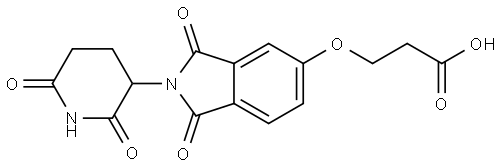 3-((2-(2,6-dioxopiperidin-3-yl)-1,3-dioxoisoindolin-5-yl)oxy)propanoic acid Struktur