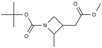 tert-butyl 3-(2-methoxy-2-oxo-ethyl)-2-methyl-azetidine-1-carboxylate Struktur