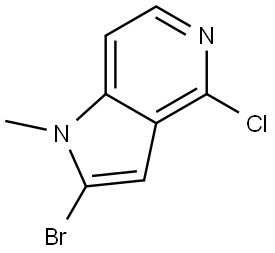 2-bromo-4-chloro-1-methyl-pyrrolo[3,2-c]pyridine Struktur