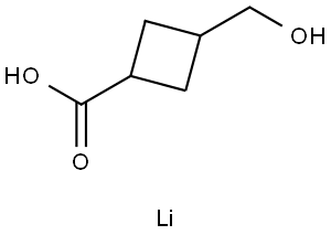 3-(hydroxymethyl)cyclobutanecarboxylic acid lithium salt Struktur