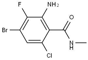 2-Amino-4-bromo-6-chloro-3-fluoro-N-methylbenzamide Struktur