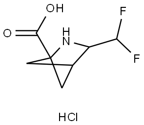 3-(Difluoromethyl)-2-azabicyclo[2.1.1]hexane-1-carboxylic acid hydrochloride Struktur