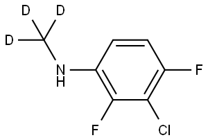 3-Chloro-2,4-difluoro-N-(methyl-d3)aniline Struktur