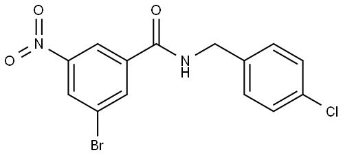 3-bromo-N-(4-chlorobenzyl)-5-nitrobenzamide Structure