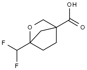 1-(Difluoromethyl)-2-oxabicyclo[2.2.1]heptane-4-carboxylic acid Struktur