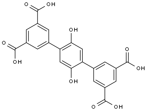 2',5'-dihydroxy-[1,1':4',1''-terphenyl]-3,3'',5,5''-tetracarboxylic acid Struktur