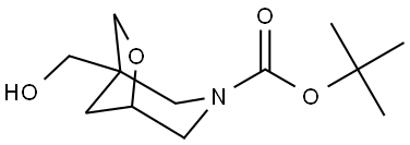 tert-Butyl 1-(hydroxymethyl)-6-oxa-3-azabicyclo[3.2.1]octane-3-carboxylate Struktur