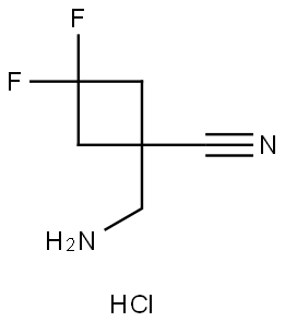 1-(Aminomethyl)-3,3-difluorocyclobutanecarbonitrile (hydrochloride) Struktur