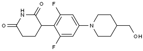 2,6-Piperidinedione, 3-[2,6-difluoro-4-[4-(hydroxymethyl)-1-piperidinyl]phenyl]- Struktur