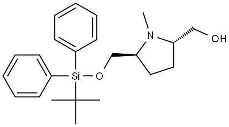 ((2S,5S)-5-(((tert-Butyldiphenylsilyl)oxy)methyl)-1-methylpyrrolidin-2-yl)methanol Struktur