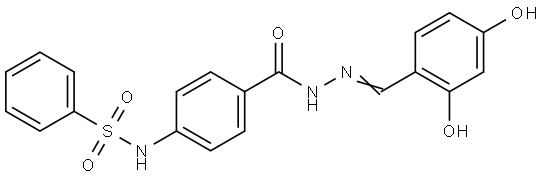 N-(4-((2-(2,4-DIHYDROXYBENZYLIDENE)HYDRAZINO)CARBONYL)PHENYL)BENZENESULFONAMIDE Struktur