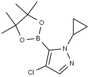 1H-Pyrazole, 4-chloro-1-cyclopropyl-5-(4,4,5,5-tetramethyl-1,3,2-dioxaborolan-2-yl)- Struktur