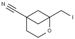1-(iodomethyl)-2-oxabicyclo[3.1.1]heptane-5-carbonitrile Struktur