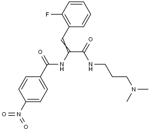 N-(1-(3-DIMETHYLAMINO-PROPYLCARBAMOYL)-2-(2-F-PHENYL)-VINYL)-4-NITRO-BENZAMIDE Struktur