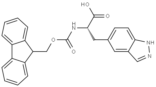 1H-Indazole-5-propanoic acid, α-[[(9H-fluoren-9-ylmethoxy)carbonyl]amino]-, (αS)- Struktur