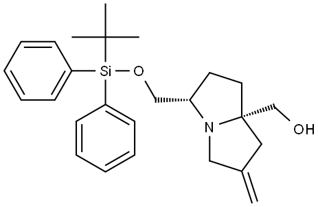 ((5S,7aS)-5-(((tert-Butyldiphenylsilyl)oxy)methyl)-2-methylenehexahydro-1H-pyrrolizin-7a-yl)methanol Struktur
