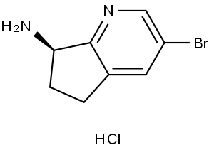 (R)-3-Bromo-6,7-dihydro-5H-cyclopenta[b]pyridin-7-amine hydrochloride Struktur