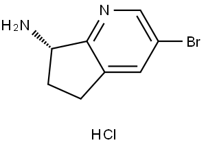 (S)-3-Bromo-6,7-dihydro-5H-cyclopenta[b]pyridin-7-amine hydrochloride Struktur