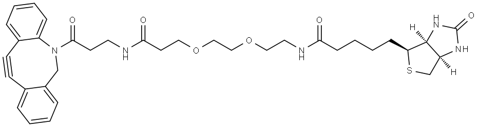 二苯并環(huán)辛炔-酰胺-二聚乙二醇-生物素, 2989400-08-8, 結(jié)構(gòu)式