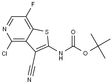 tert-Butyl (4-chloro-3-cyano-7-fluorothieno[3,2-c]pyridin-2-yl)carbamate Struktur