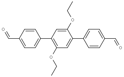 2',5'-二乙氧基-[1,1':4',1''-三聯(lián)苯]-4,4'-二甲醛 結構式
