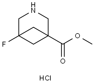 Methyl 5-fluoro-3-azabicyclo[3.1.1]heptane-1-carboxylate hydrochloride Struktur
