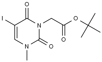 1(2H)-Pyrimidineacetic acid, 3,6-dihydro-5-iodo-3-methyl-2,6-dioxo-, 1,1-dimethylethyl ester Struktur