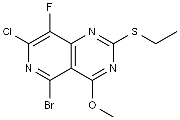 5-Bromo-7-chloro-2-(ethylthio)-8-fluoro-4-methoxypyrido[4,3-d]pyrimidine Struktur