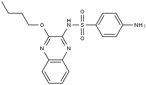 4-AMINO-N-(3-BUTOXY-2-QUINOXALINYL)BENZENESULFONAMIDE Struktur