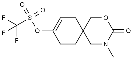 Methanesulfonic acid, 1,1,1-trifluoro-, 4-methyl-3-oxo-2-oxa-4-azaspiro[5.5]undec-8-en-9-yl ester Struktur