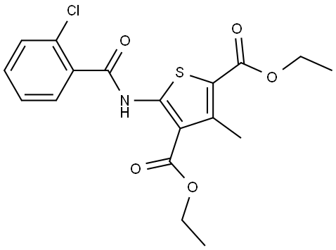 DIETHYL 5-((2-CHLOROBENZOYL)AMINO)-3-METHYL-2,4-THIOPHENEDICARBOXYLATE Struktur