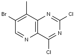 7-Bromo-2,4-dichloro-8-methylpyrido[3,2-d]pyrimidine Struktur
