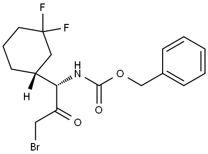 Benzyl ((S)-3-bromo-1-((R)-3,3-difluorocyclohexyl)-2-oxopropyl)carbamate Struktur