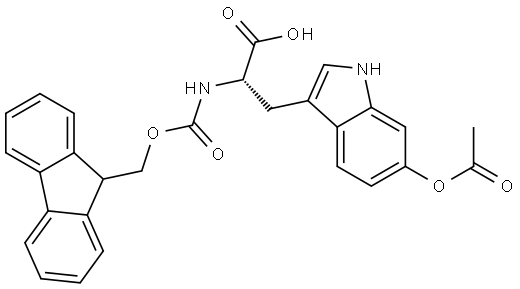 L-Tryptophan, 6-(acetyloxy)-N-[(9H-fluoren-9-ylmethoxy)carbonyl]- Struktur