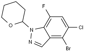 4-Bromo-5-chloro-7-fluoro-1-(tetrahydro-2H-pyran-2-yl)-1H-indazole Struktur