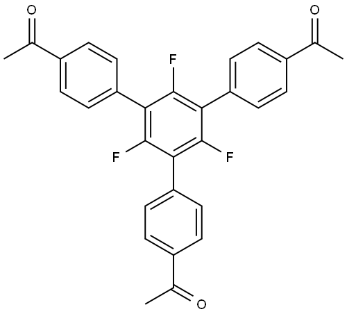 1,3,5-trifluoro-2,4,6-tris(4-acetylphenyl)benzene Struktur