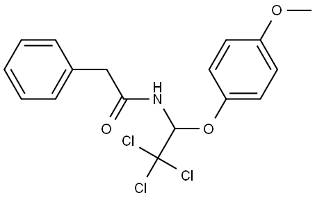 2-PHENYL-N-(2,2,2-TRICHLORO-1-(4-METHOXYPHENOXY)ETHYL)ACETAMIDE Struktur