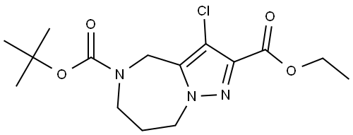 5-tert-Butyl 2-ethyl 3-chloro-7,8-dihydro-4H-pyrazolo[1,5-a][1,4]diazepine-2,5(6H)-dicarboxylate Struktur