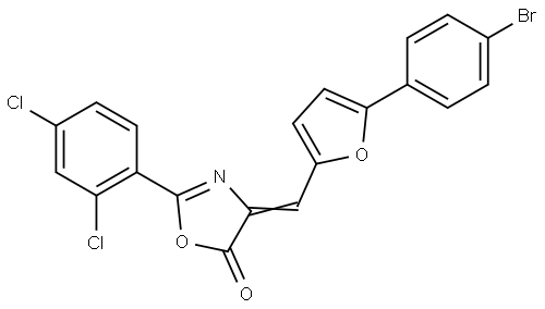 4-((5-(4-BR-PH)-2-FURYL)METHYLENE)-2-(2,4-DICHLOROPHENYL)-1,3-OXAZOL-5(4H)-ONE Struktur