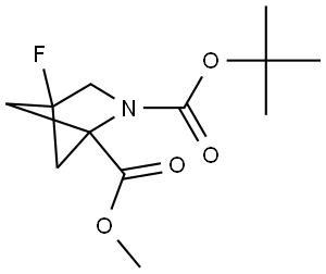 2-Azabicyclo[2.1.1]hexane-1,2-dicarboxylic acid, 4-fluoro-, 2-(1,1-dimethylethyl) 1-methyl ester Struktur