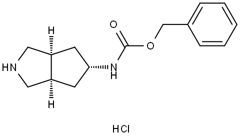 Benzyl ((3aR,5s,6aS)-octahydrocyclopenta[c]pyrrol-5-yl)carbamate (hydrochloride) Struktur