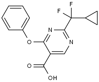 2-(cyclopropyldifluoromethyl)-4-phenoxypyrimidine-5-carboxylic acid Struktur