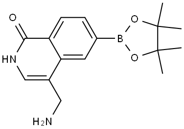 4-(Aminomethyl)-6-(4,4,5,5-tetramethyl-1,3,2-dioxaborolan-2-yl)isoquinolin-1(2H)-one Struktur