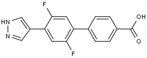 2',5'-difluoro-4'-(1H-pyrazol-4-yl)-[1,1'-biphenyl]-4-carboxylic acid Struktur