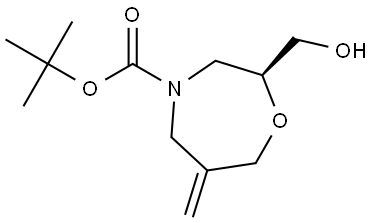 (S)-tert-Butyl 2-(hydroxymethyl)-6-methylene-1,4-oxazepane-4-carboxylate Struktur