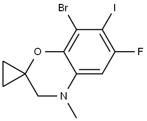 8-Bromo-6-fluoro-7-iodo-4-methyl-3,4-dihydrospiro[benzo[b][1,4]oxazine-2,1'-cyclopropane Structure