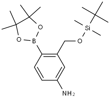 3-(((tert-Butyldimethylsilyl)oxy)methyl)-4-(4,4,5,5-tetramethyl-1,3,2-dioxaborolan-2-yl)aniline Struktur