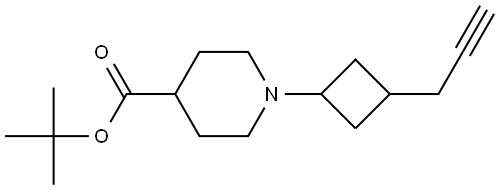 tert-Butyl 1-(3-(prop-2-yn-1-yl)cyclobutyl)piperidine-4-carboxylate Struktur